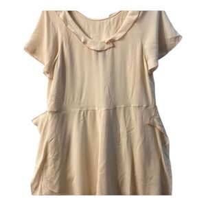3.1 Phillip Lim Cream Flutter Sleeve Blouse Peter Pan Collar Top